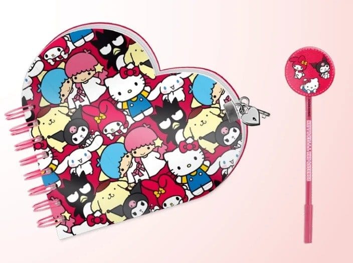 Sanrio Heart Diary & Pen Gift Set Hello Kitty Friends Multicolour Karactermania