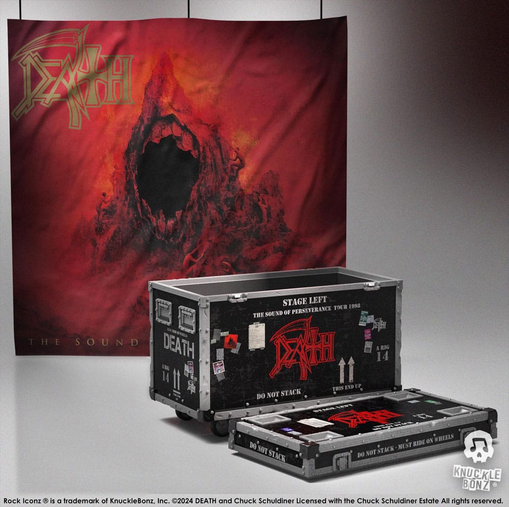 Death Rock Ikonz On Tour Road Case Statue + Stage Backdrop Set The Sound of Perseverance Tour 1998 Statues