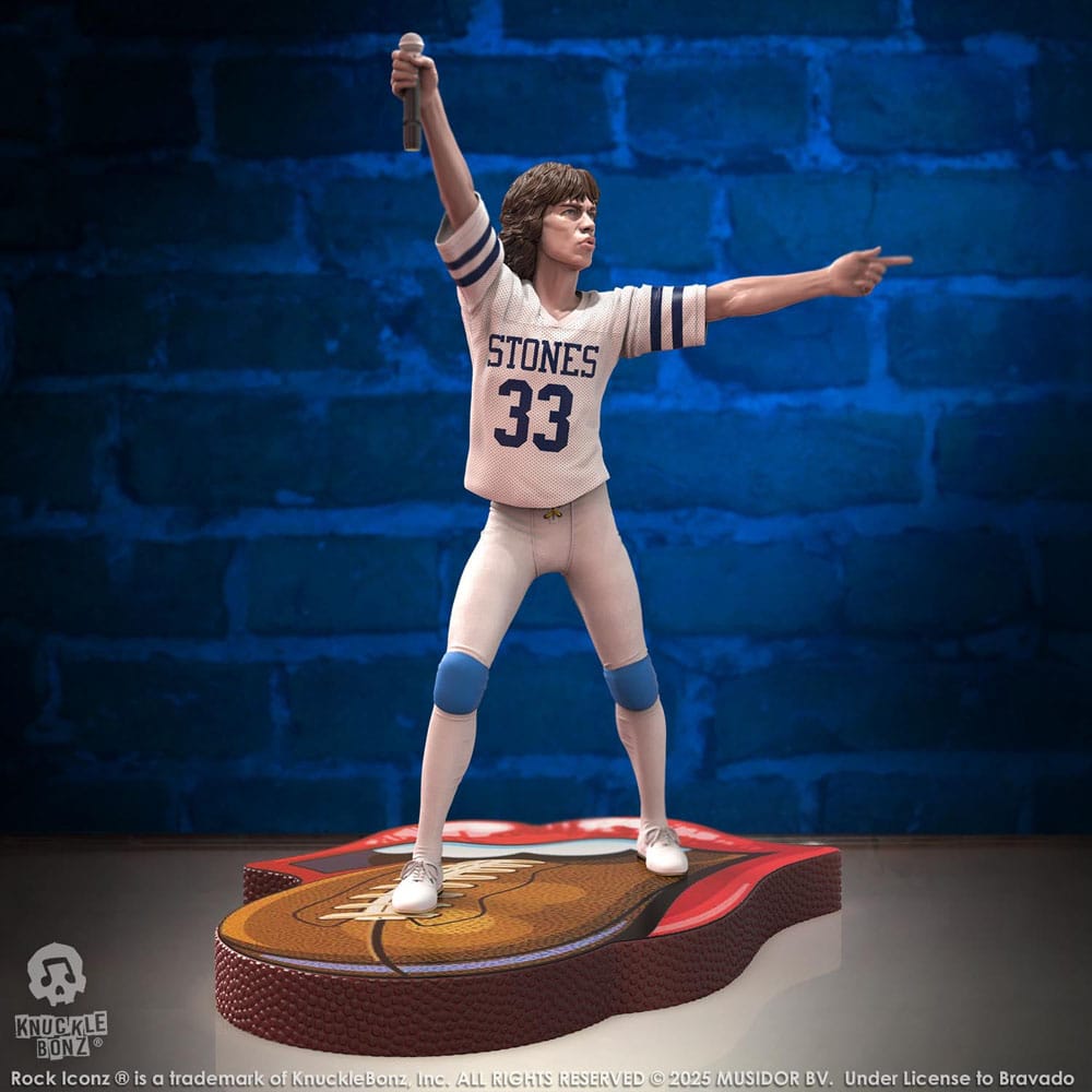 Rolling Stones Rock Iconz Statue Mick Jagger US Tour 1981 (White Jersey) 22 cm