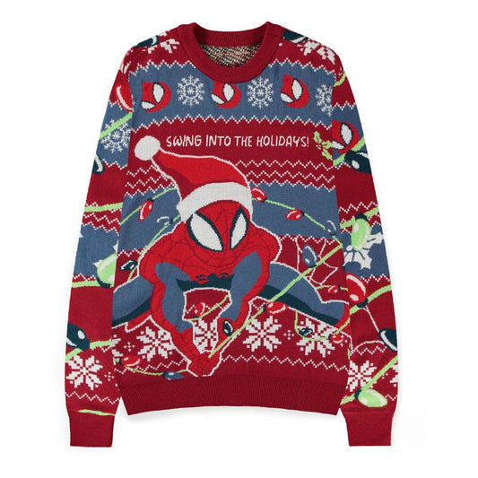 Spider-Man Sweater Swing into the Holidays (Christmas Jumper) Size M Sweaters