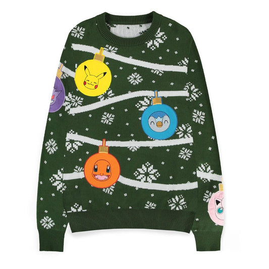 PokÃ©mon Sweatshirt Christmas Jumper Xmas Balls Size L