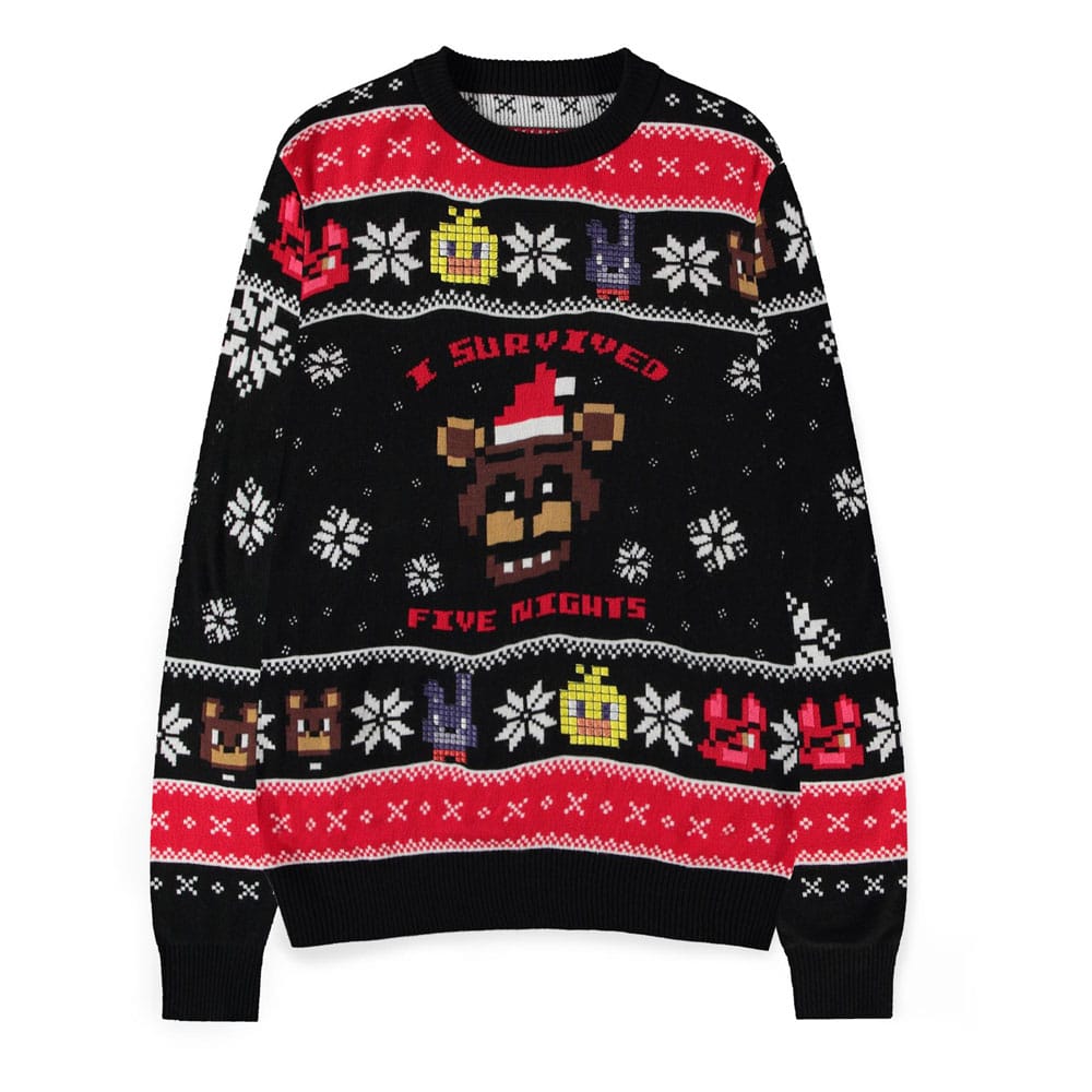 Five Nights at Freddy's Sweater Survived Five Nights (Christmas Jumper) Size XL