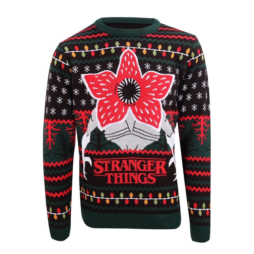 Stranger Things Sweatshirt Christmas Jumper Demogorgon Size L - FanofThings.co.uk