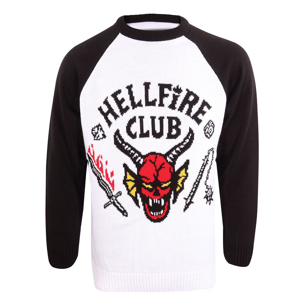 Stranger Things Sweatshirt Christmas Jumper Hellfire Club Size L - FanofThings.co.uk