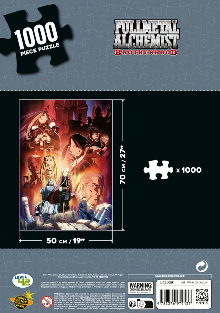 Fullmetal Alchemist: Brotherhood Puzzle Characters (1000 pieces) Level 42