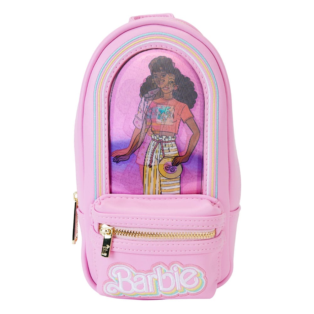 Mattel by Loungefly Pencil Case Mini Backpack Barbie 65th Anniversary Doll Box Loungefly
