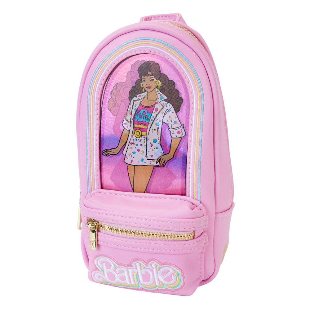 Mattel by Loungefly Pencil Case Mini Backpack Barbie 65th Anniversary Doll Box Loungefly