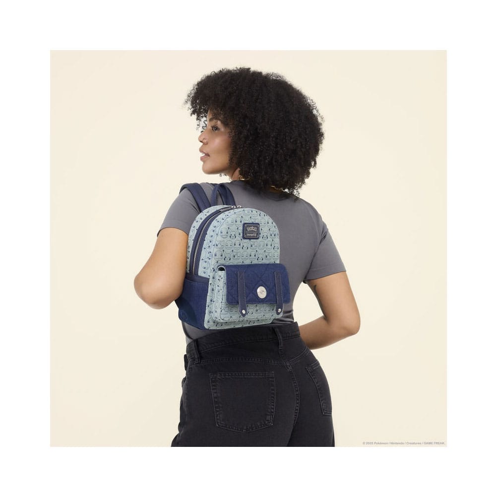 Pokemon by Loungefly Mini Backpack Faux Denim - FanofThings.co.uk