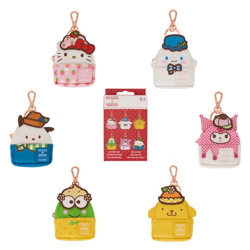 Sanrio by Loungefly Keychains Mini Backpack Strawberry Shortcake Blind Box Assortment (15) Pins & Brooches,Blind Boxes