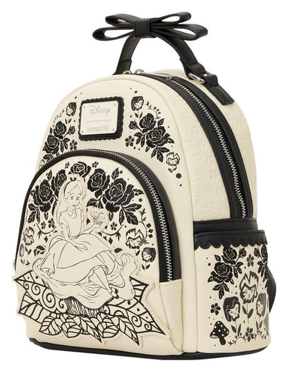 Alice in Wonderland Embroidered Floral Mini Backpack