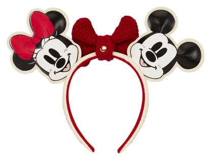Mickey & Minnie by Loungefly Ears Headband Knit Bow