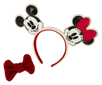 Mickey & Minnie by Loungefly Ears Headband Knit Bow