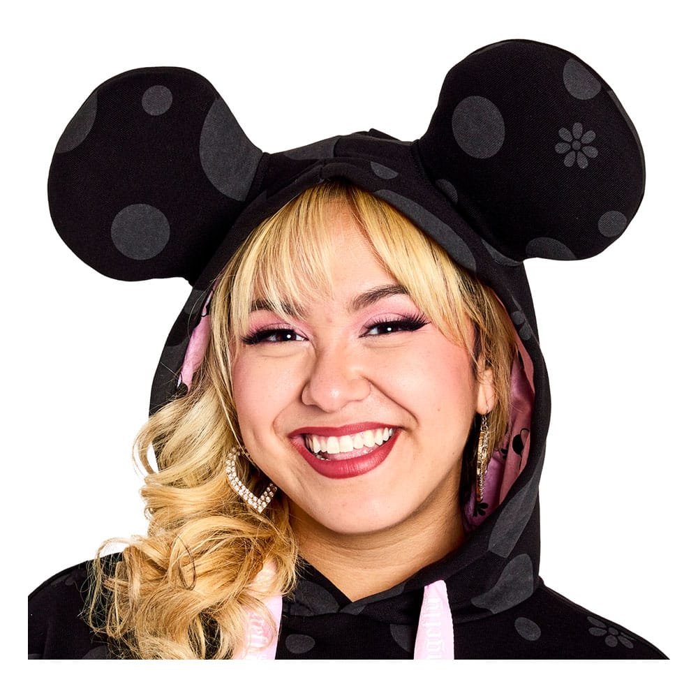 Disney by Loungefly Hoodie Sweater Unisex Minnie Rocks the Dots Florals Size M Loungefly