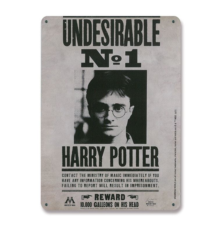 Harry Potter Tin Sign Undesirable No. 1 15 x 21 cm Tin signs