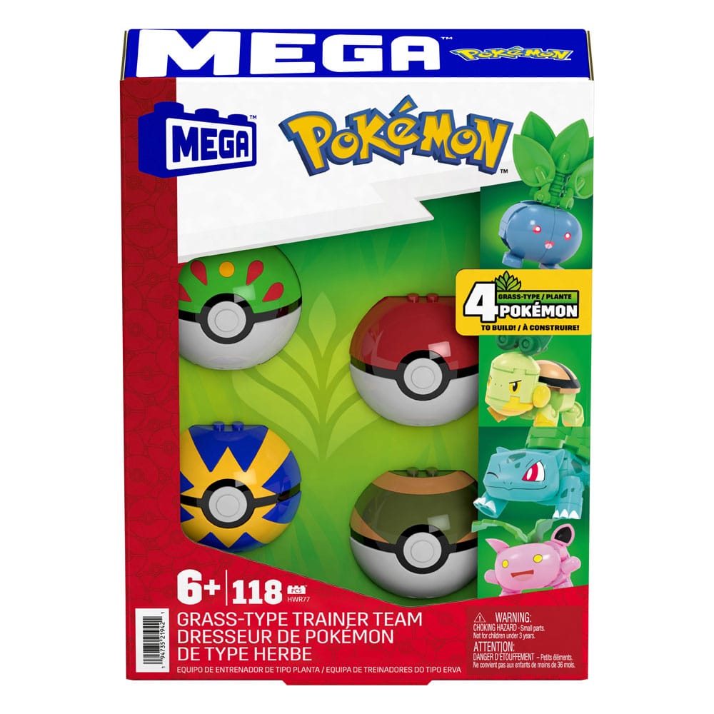 Pokémon MEGA Construction Set Grass-Type Trainer Team Building Toy Kit Construction kits