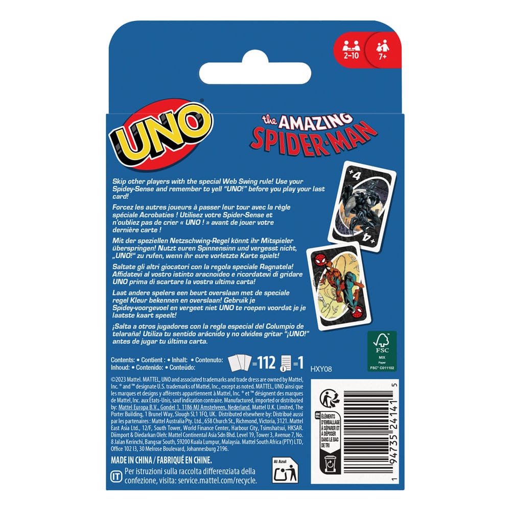 The Amazing Spider-Man Card Game UNO Mattel
