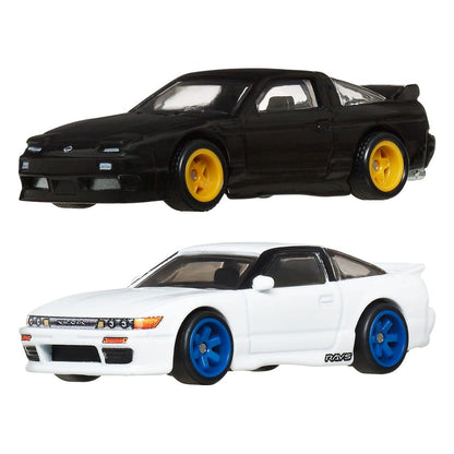Hot Wheels Premium Car Culture Diecast Vehicle 2-Pack 1/64 ’96 Nissan 180SX Type X & Nissan SilEighty Vehicles