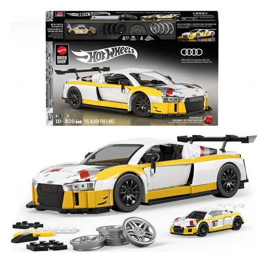 Hot Wheels Elite Mattel Brick Shop Building Set 1/16 '15 Audi R8 LMS Mattel