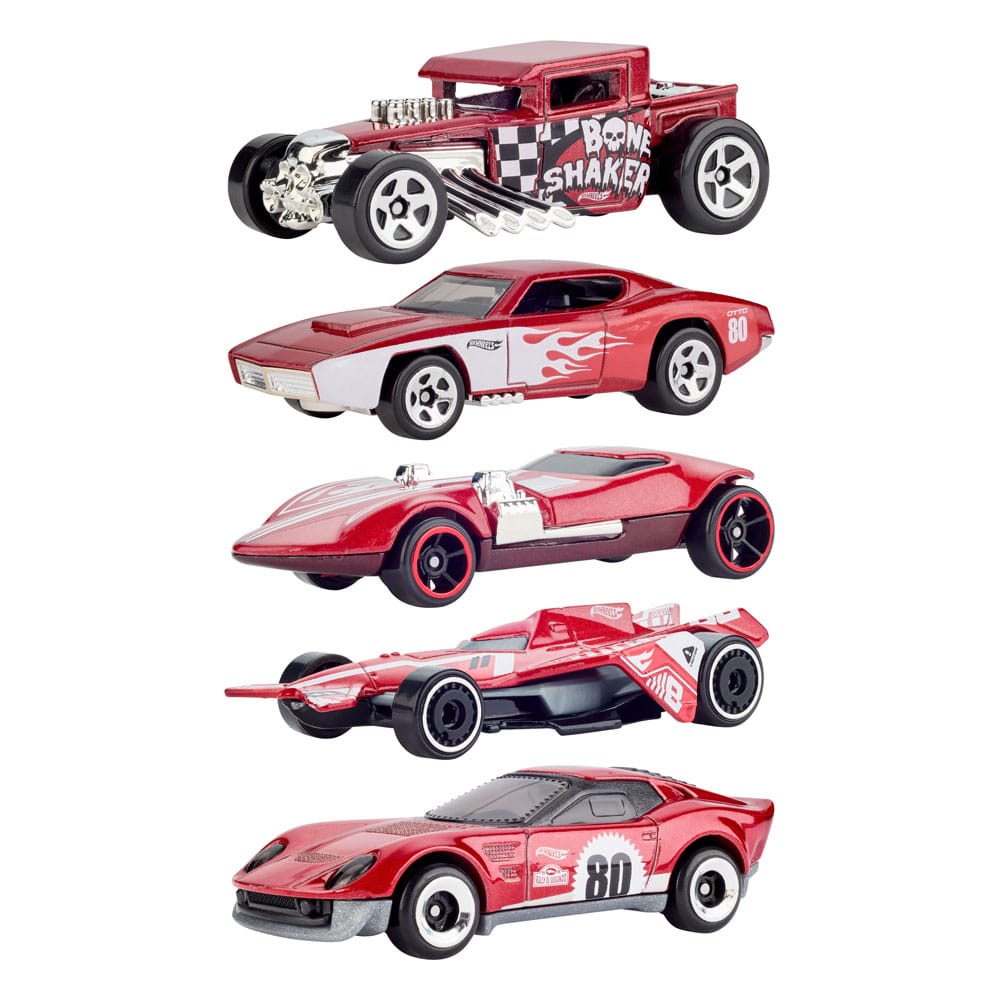 Hot Wheels Diecast Vehicle 5-Pack 1/64 80th Anniversary Vehicles
