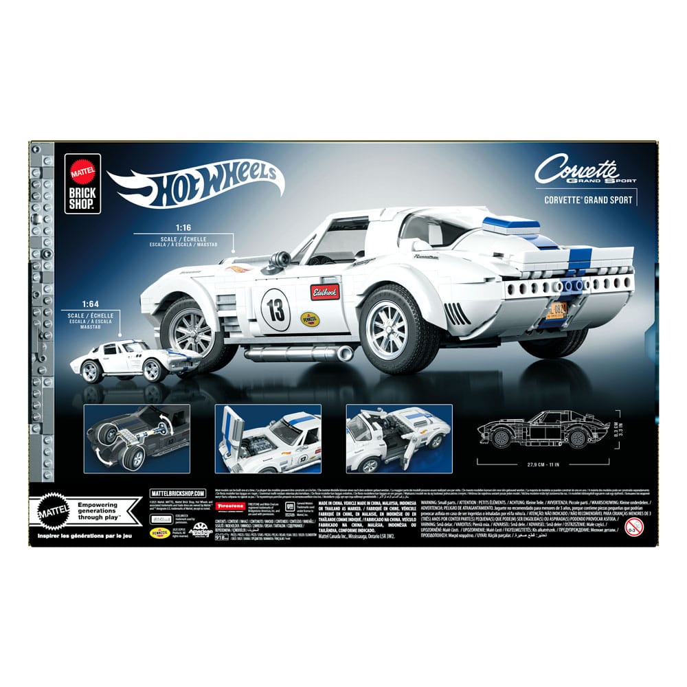 Mattel Brick Shop Hot Wheels Elite Series Building Set 1/16 Corvette Grand Sport