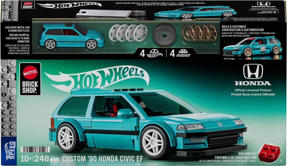 Hot Wheels Speed Series Mattel Brick Shop Building Set 1/32 Custom ’90 Honda Civic EF Mattel