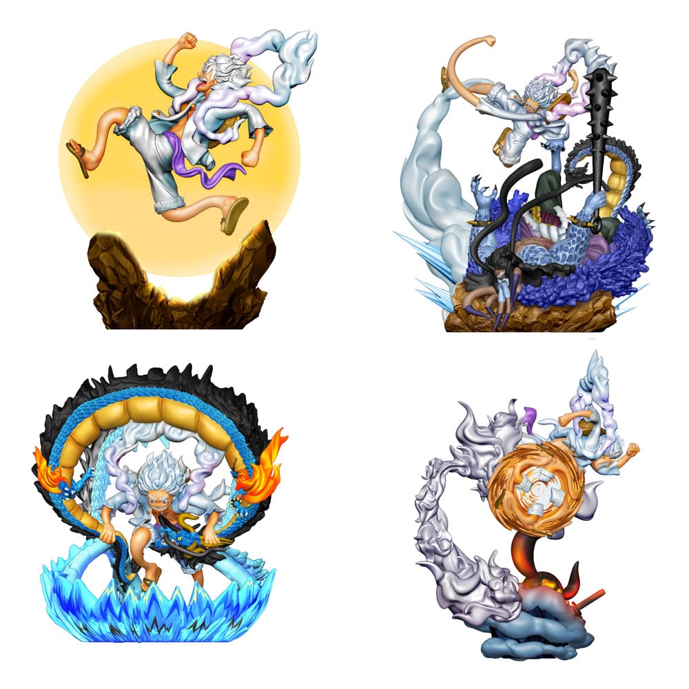 One Piece Petitrama PVC Mini Statue Logbox Re Birth Gear Fifth Special Set 9 cm Statues