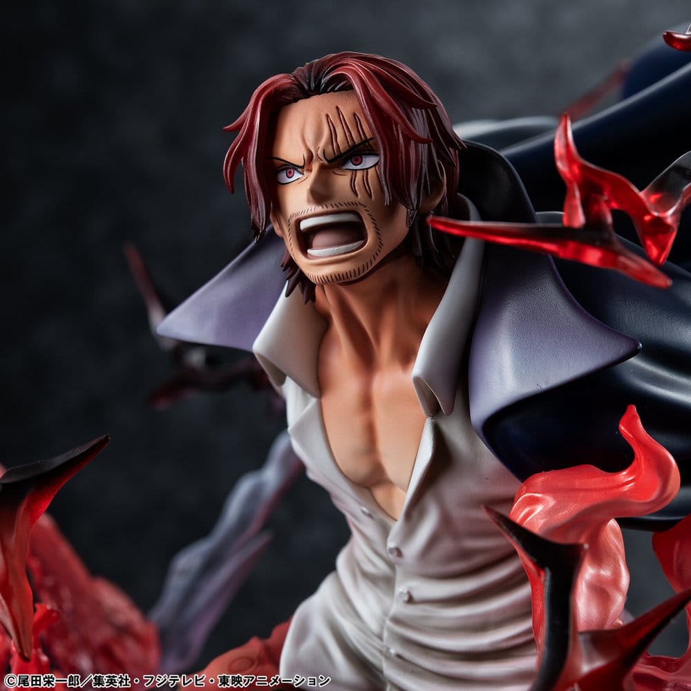 One Piece P.O.P SA-MAXIMUM PVC Statue Leader of Red Hair Pirates Red-Haired Shanks Kamusari 25 cm Megahouse
