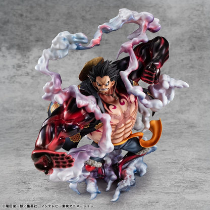 One Piece Portrait.Of.Pirates SA-Maximum PVC Figure Monkey D. Luffy Gear 4 Bounce-Man 10th Limited Ver. 30 cm