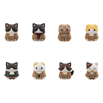 Attack on Titan Mega Cat Project Attack on Tinyan Trading Figures Gathering Scout Regiment danyan! 3 cm Assortment (8) - FanofThings.co.uk