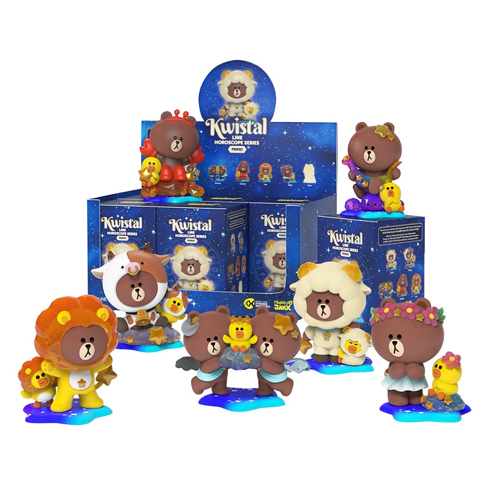 Line Friends Kwistal Blind Box Horoscope Series 1 Display (6) Statues