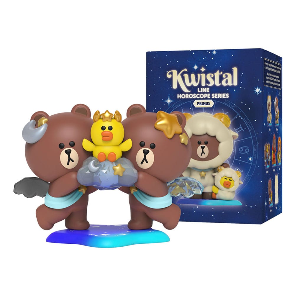 Line Friends Kwistal Blind Box Horoscope Series 1 Display (6) Statues