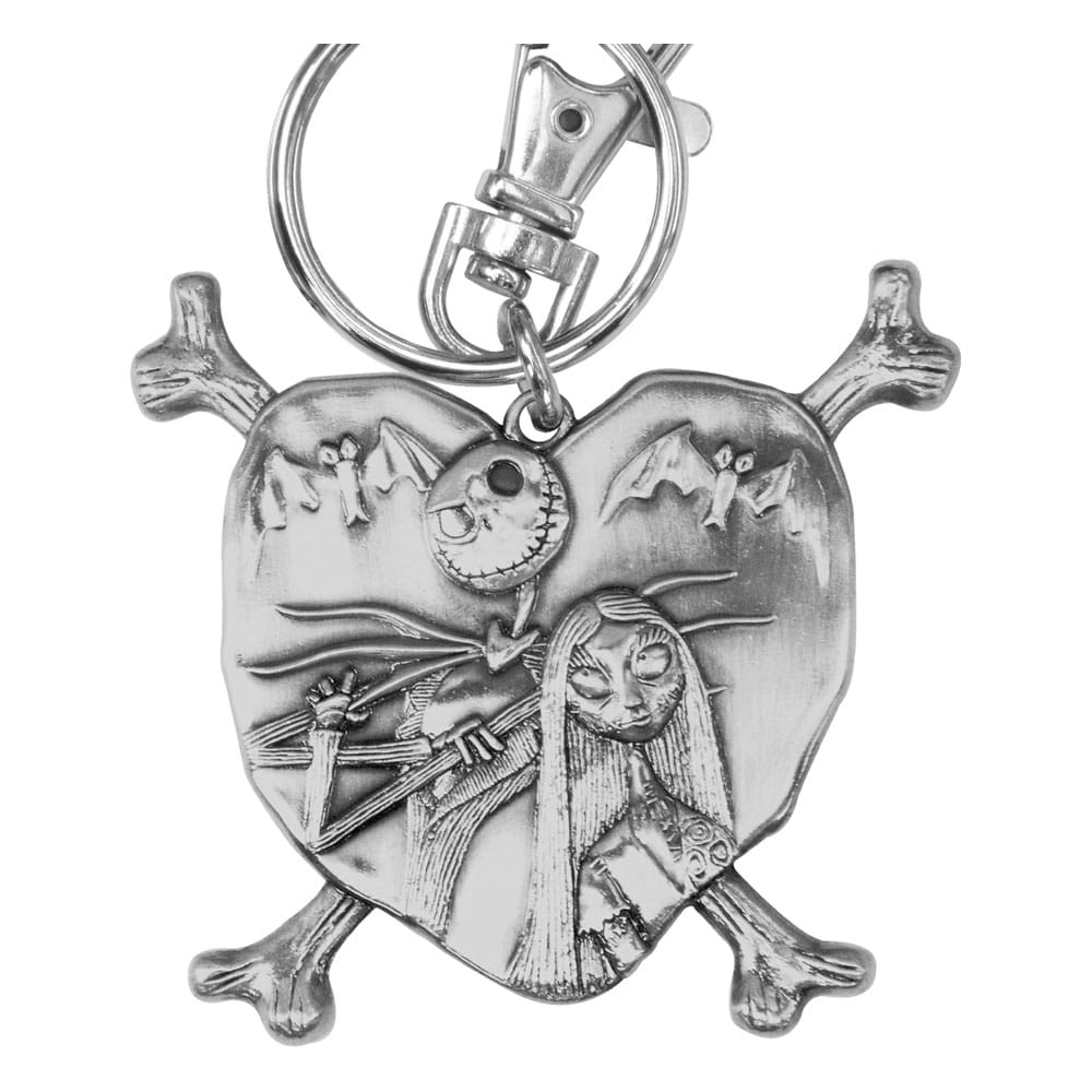 Nightmare before Christmas Metal Keychain Jack and Sally in Heart Monogram Int.