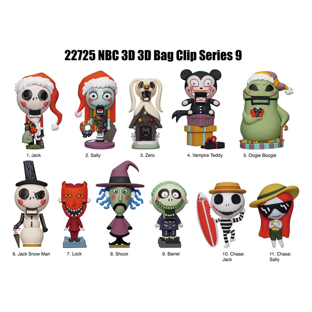 Nightmare Before Christmas 3D PVC Bag Clips  Glow in the Dark Series 9 Display (24)