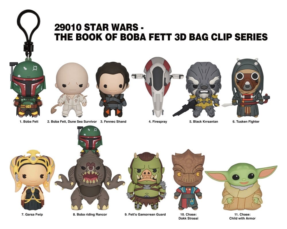 Star Wars: The Book of Boba Fett 3D PVC Bag Clips Series 1 Display (24)