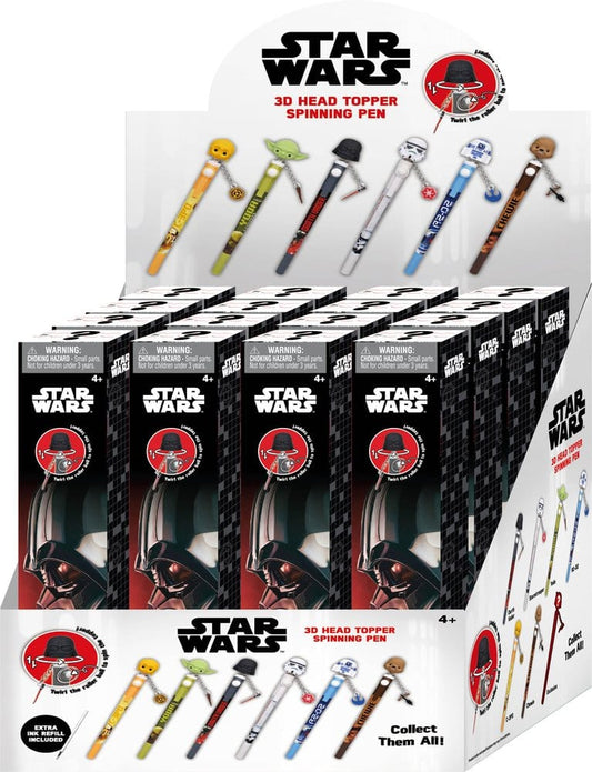 Star Wars 3D Head Topper Spinning Pen Display (12) Monogram Int.