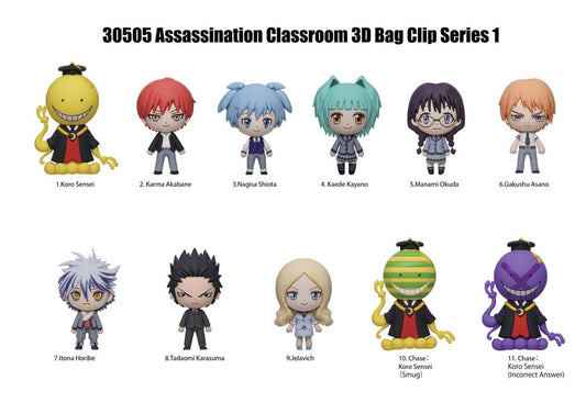 Assassination Classroom 3D Foam Bag Clips Series 1 Display (24)