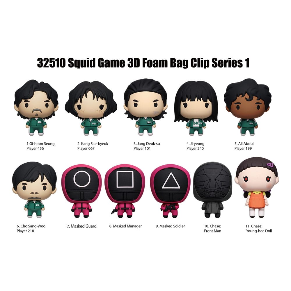 Squid Game 3D PVC Bag Clips Series 1 Display (24) Monogram Int.