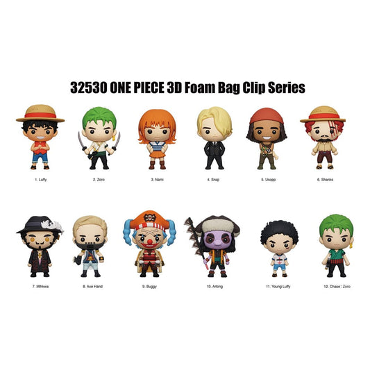 One Piece 3D PVC Bag Clips Netflix Series 1 Display (24) Monogram Int.