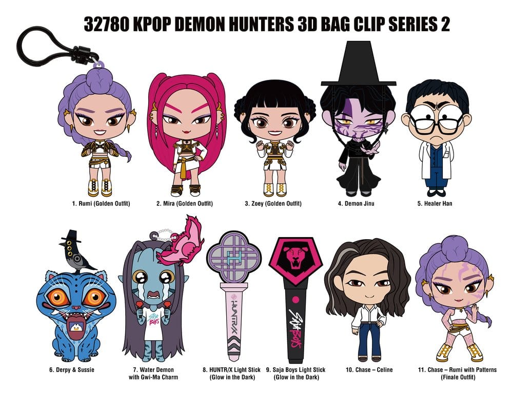 KPop Demon Hunters 3D PVC Bag Clips Series 2 Display (24) Monogram Int.