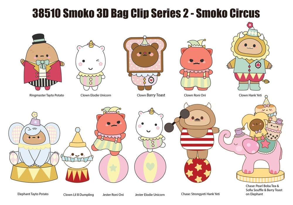 Smoko 3D PVC Bag Clips Series 2 Display (24) Monogram Int.