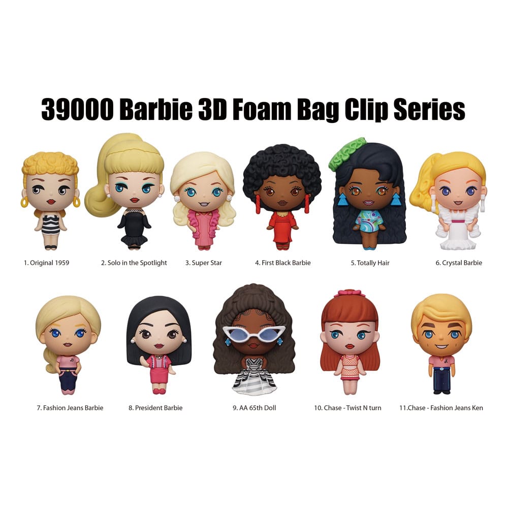 Barbie 3D PVC Bag Clips Series 1 Display (24)