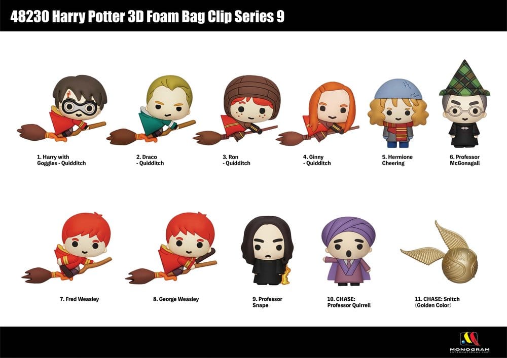 Harry Potter 3D Foam Bag Clips Series 9 Display (24) Monogram Int.