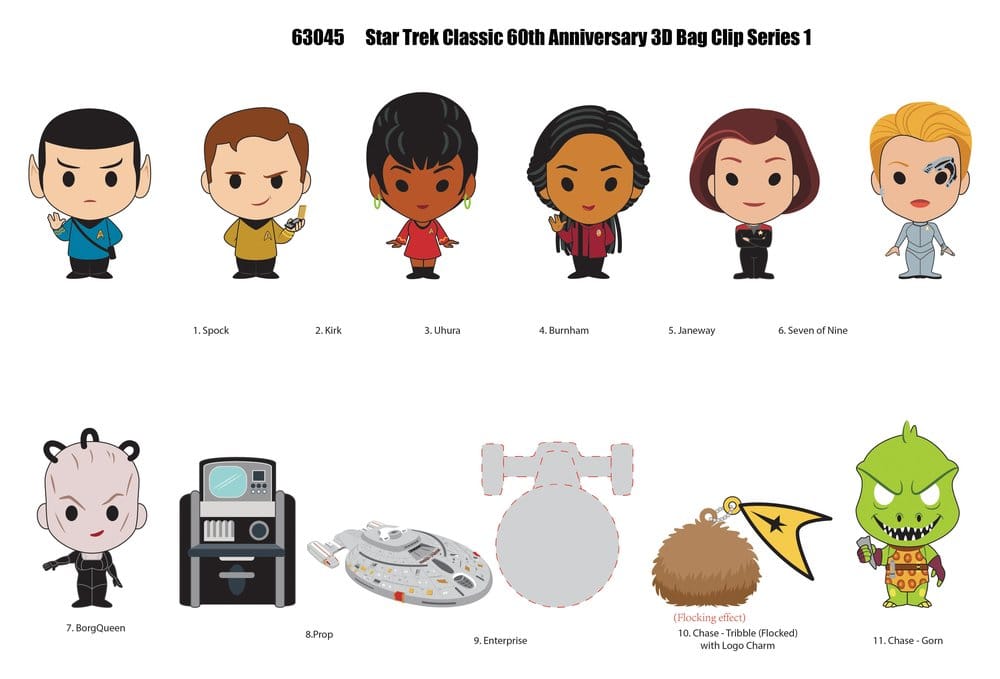 Star Trek 3D Foam Bag Clips Serie 1 Display (24) Monogram Int.