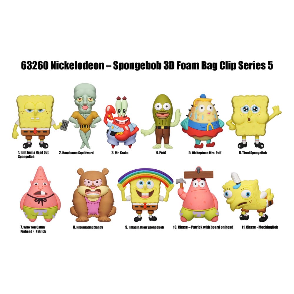 Nickelodeon Classics 3D PVC Bag Clips Series 5 SpongeBob SquarePants Display (24) Monogram Int.