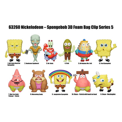 Nickelodeon Classics 3D PVC Bag Clips Series 5 SpongeBob SquarePants Display (24) Monogram Int.