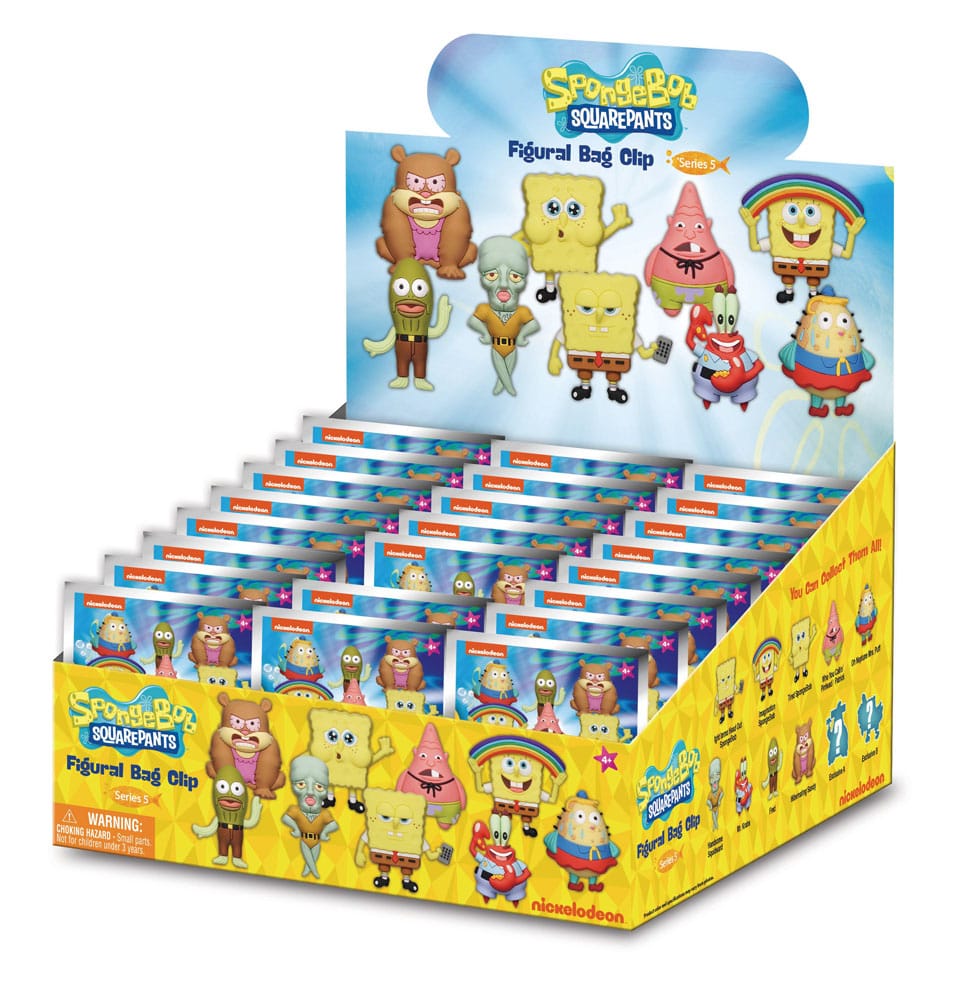 Nickelodeon Classics 3D PVC Bag Clips Series 5 SpongeBob SquarePants Display (24) Monogram Int.