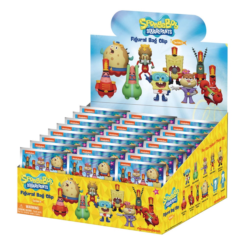 SpongeBob Squarepants 3D PVC Bag Clips Series 6 Display (24) Monogram Int.