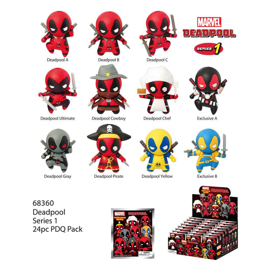 Deadpool PVC Bag Clips Series 1 Display (24) - FanofThings.co.uk