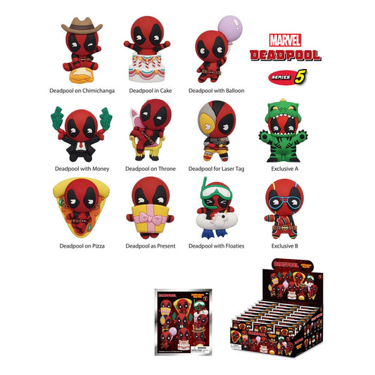 Deadpool 3D PVC Bag Clips Series 5 Display (24) Keyrings