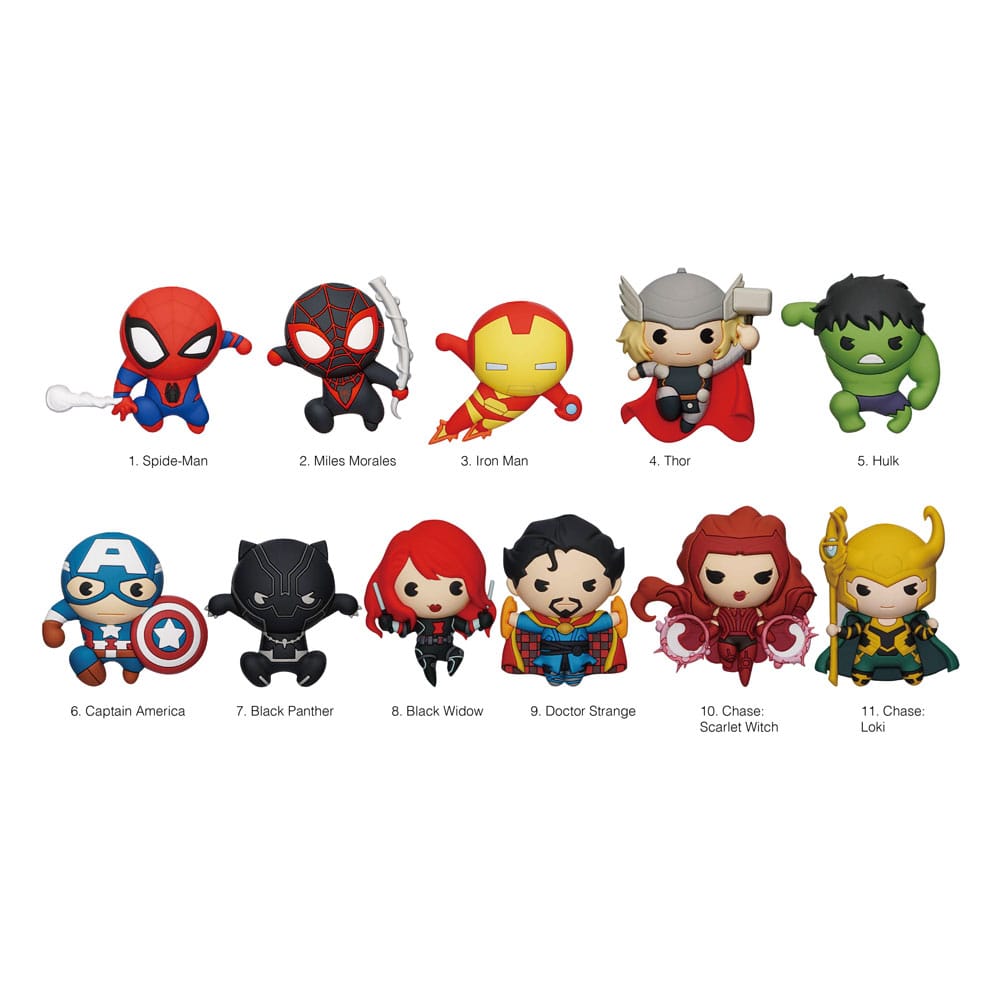 Marvel 3D PVC Bag Clips Series 10 Classics Display (24) - FanofThings.co.uk
